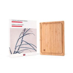 KOTAI Snijplank Bamboe met Sapgleuf en Verborgen Handvatten - 40 x 30 x 2 cm
