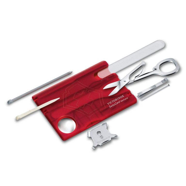 Victorinox Swisscard Nailcare Red Transparant Zakmes 13 functies