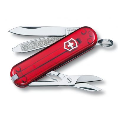 Victorinox Classic red transparant SD Zakmes 7 functies